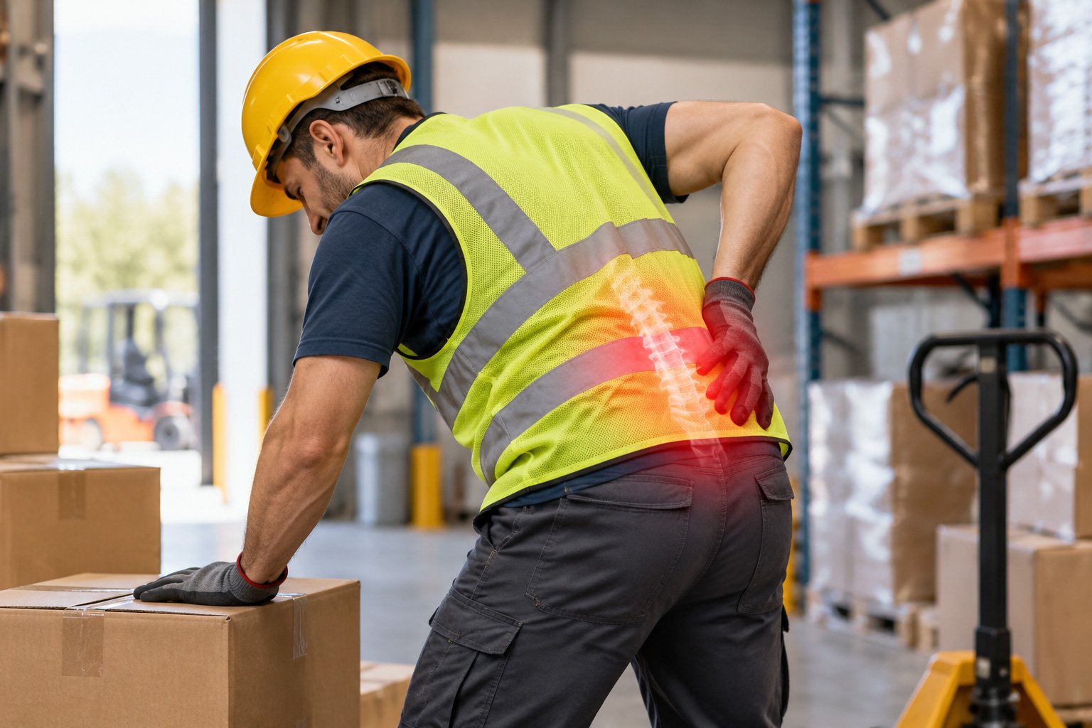 Treatment for a work-related strain or lifting injury